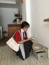 Rambo check midi skirt (2color)