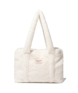 Clover Heart Fluffy Medium Tote Bag Ivory