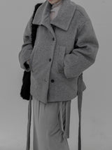 Mezz High Neck Wool Half Coat