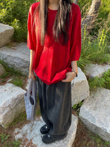 striped mega-denim pants