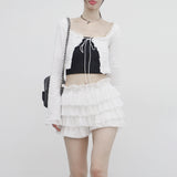 Bute frill cardigan + frill mini skirt set