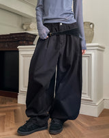 Vintz three-pin tuck balloon wide cotton pants
