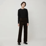 WOMAN CLASSIC CORDUROY PANTS DEEP BROWN