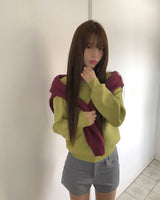 エオビルベーシックラウンドネック長袖ニット