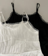 [Domestic production✨/High quality lace] フィンレイレースカンカンカンビスチェドレスノースリーブドレス 2 colors イヤーエンドルック/クリスマス/ウィンターデートルック