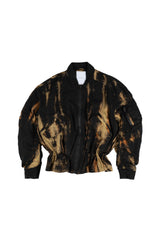 Tie Dye Shirring MA-1 Jumper (BLACK)