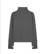 Mock Neck Tee / Charcoal