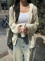 [Unisex] デイジーパンチングフードジップアップ(4color)