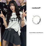 [Celeb pick] Black Marble Chain Bracelet
