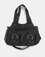 Clean Vintage Pocket Leather Shoulder Bag