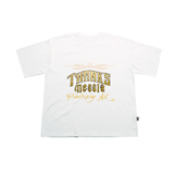 [THANKSMESSIA X ODAGIL] GOLD PINSTRIPE TSHIRT-WHITE