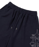 Stud Needle Walk Bermuda Sweat Pants - Navy