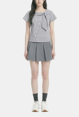 Check Sailor Ribbon Shirt