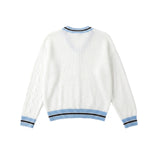 White Half Cable Knit