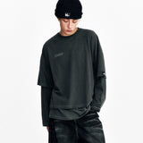 Flame Star Layered Long Sleeve T Pigment Charcoal