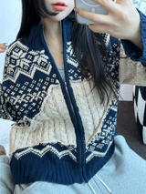 スノーフラワーハーフポロネックTニットジップアップ 🧸💙