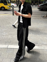Wide Pants with Wave Edge