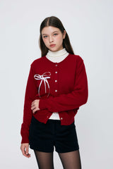 EIRIN WOOL CARDIGAN / RED