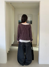 ハンカル テンセルラウンドロングスリーブTシャツ