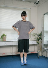 26SS★ キャットボーダーリンガー半袖Tシャツ
