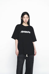 25SS ラフペインティングロゴショートスリーブTシャツ ブラック