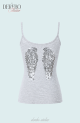 Glitter Wing Sleeveless Top
