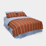 Starry brown Stripe Duvet Cover - K size