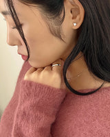 ビジューキュービックピアス (シルバー)