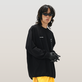 RELABEL 23AW Linear Deconstructed Split Print Long Sleeve
