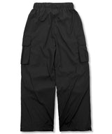 Matte Glossy Parachute Cargo Pants_Black