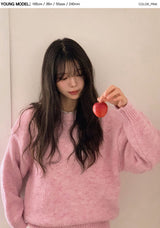 #Cozy Hairy Pastel Wool Loose Fit Knit (5color)