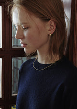 [925 silver] Deux.silver.107 / ウォールナットピアス (ゴールド)
