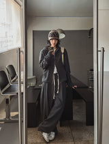 Henne warmer layered two way hoodie zip-up