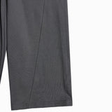 カーブカットカラーブロッキングトレーニングコットンワイドロングパンツ (2 colors)