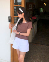 [MADE] Tan-yi, lace flower short-sleeved T-shirt