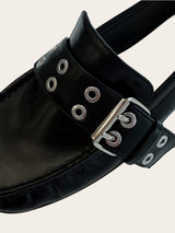 square belted buckle loafer