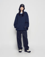 25FW ウーブンキルティングワイドフーディー ダークネイビー