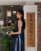Sandy Checkered Long Dress & Hair Strap Set