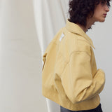 ステッチディテールドボンバージャケット MUSTARD