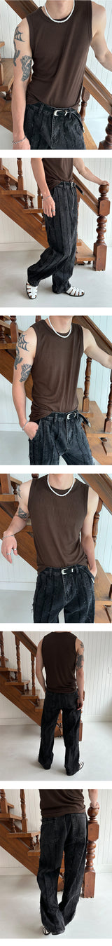 [S/S] See through sleeveless (5color)