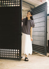 シアードVネックボリュームドレス (White)