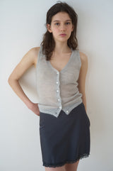 T/T Soft sheer knit vest - gray