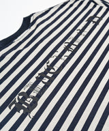 BBD Anxiety マルチパッチストライプ長袖Tシャツ (ネイビー&サンド)