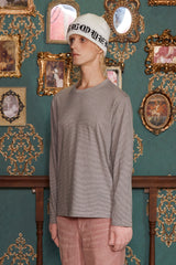 LOGO STRIPE LONG SLEEVE T SHIRT / GREY