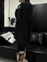overfit blanc angora knit cardigan (unisex)