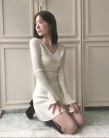 milktea bell flare knit ops