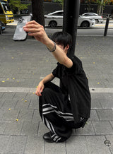 プレイド ロールスリーブ シャツ