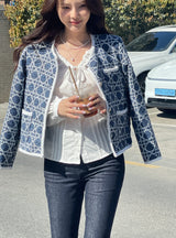 Mondel Cannage Color Matching Tweed Jacket