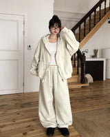 Tain Brushed Pigment Two-Way Zip-Up Hoodie