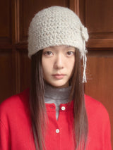 Clover Broach Beanie - L/Grey